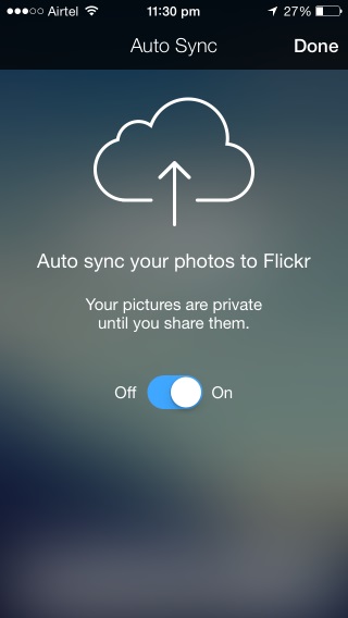 Auto Upload your photos with Flickr