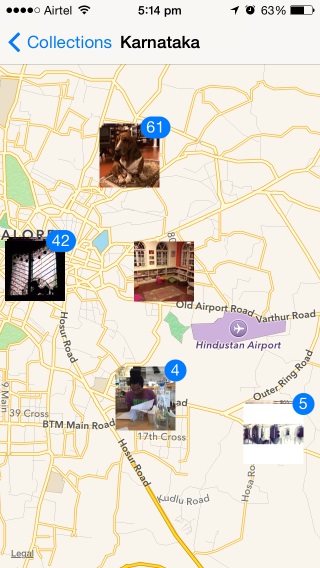 Your photos sorted by location on a map