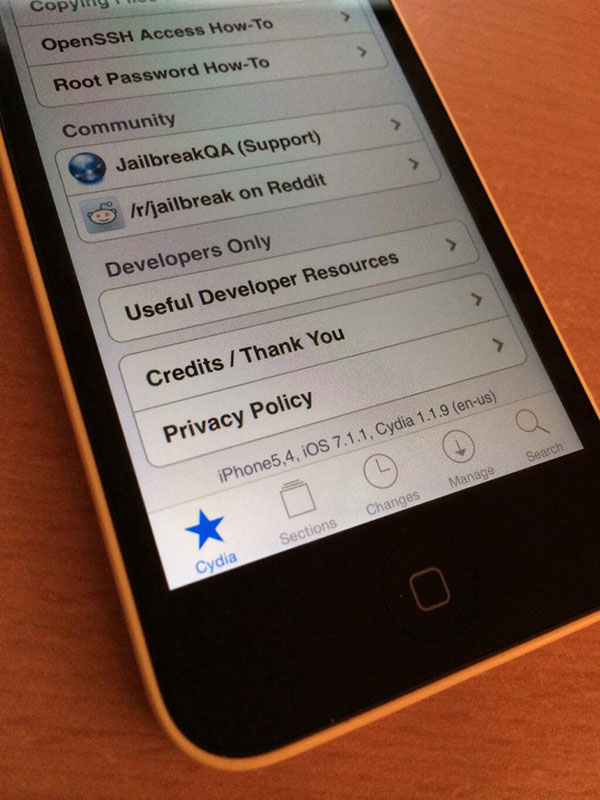 iOS 7.1.1 Jailbroken