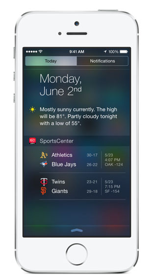 iOS 8 Notification Center Widgets