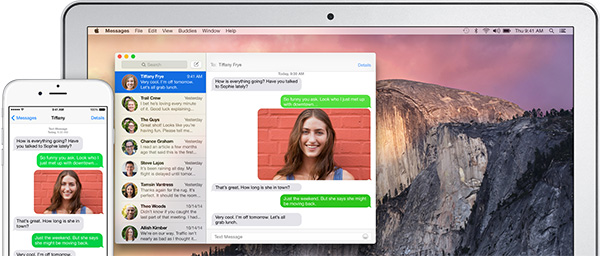 iPhone text messages on Mac - Continuity