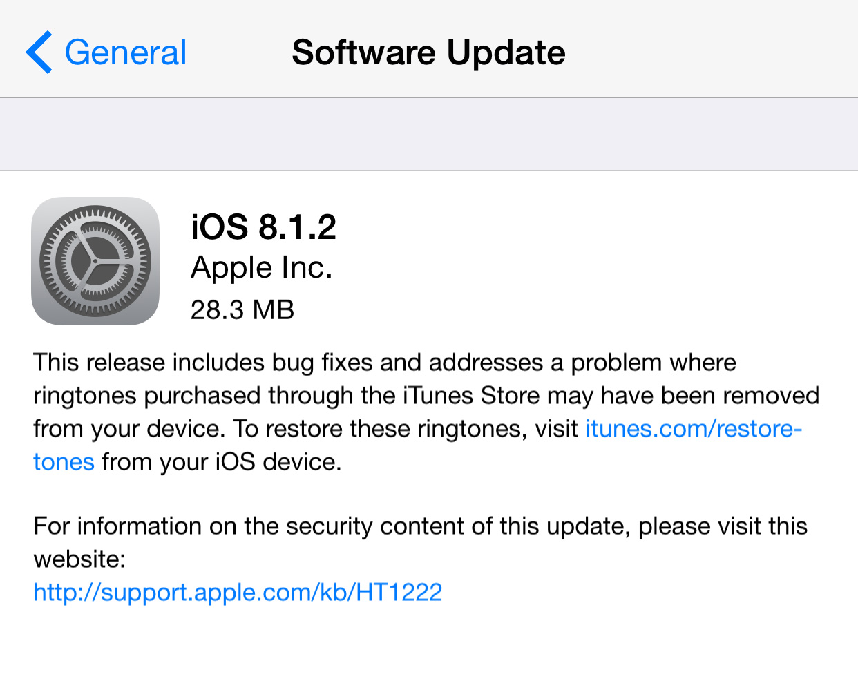 Apple releases iOS 8.1.2 with bug fixes, addresses issue with ringtones ...