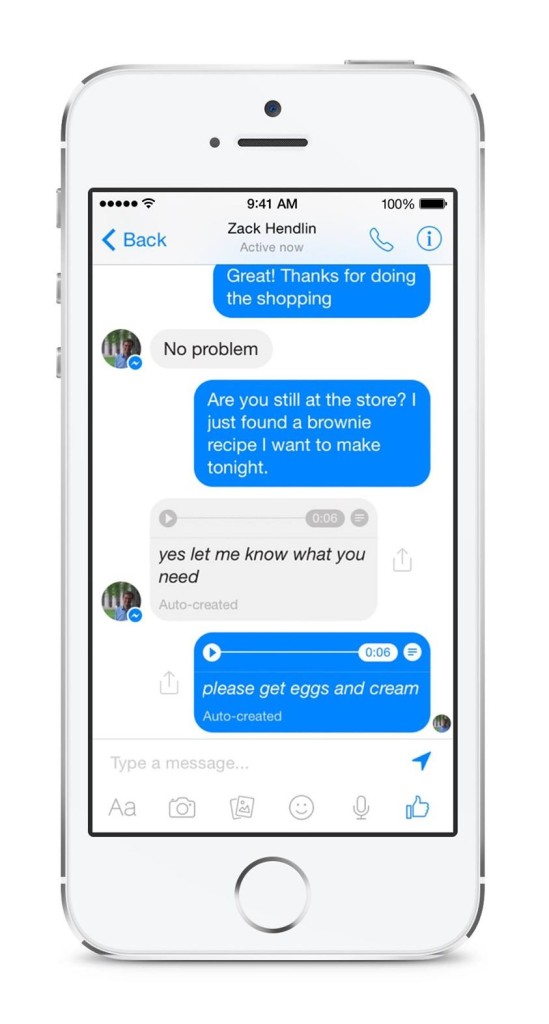 facebook messenger transcription