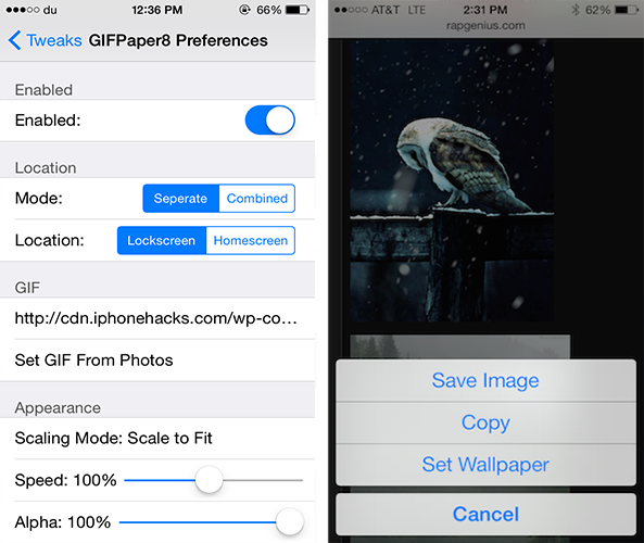 How to set an animated GIF as your iPhone wallpaper using GIFPaper8  [Jailbreak Tweak]