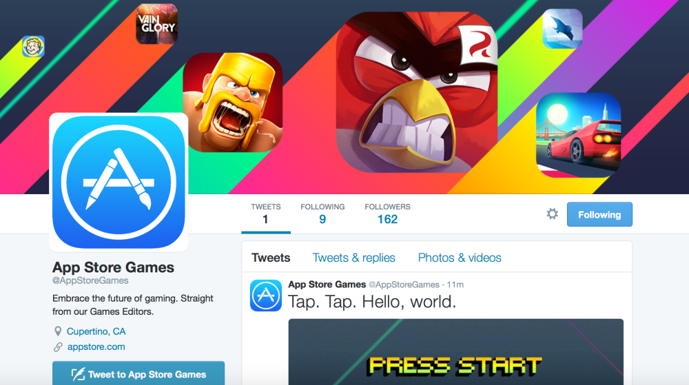 Apple AppStoreGames Twitter