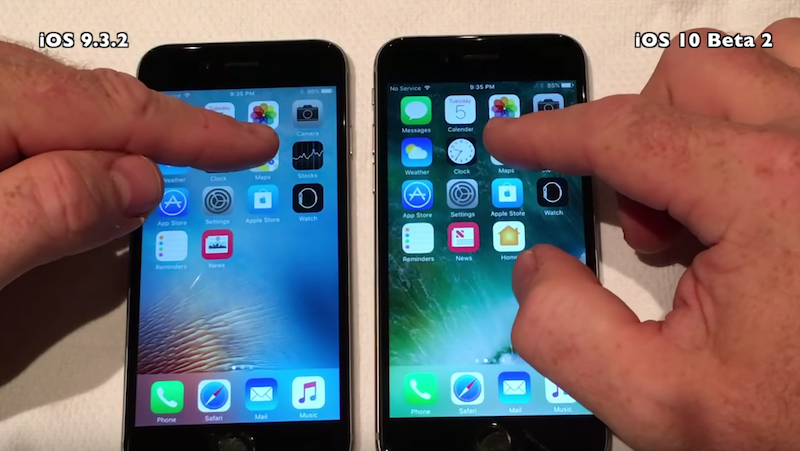 iOS 10 vs. iOS 9.3.2