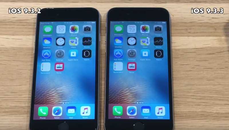 IOS 9.3.3 vs. iOS 9.3.2 speed test