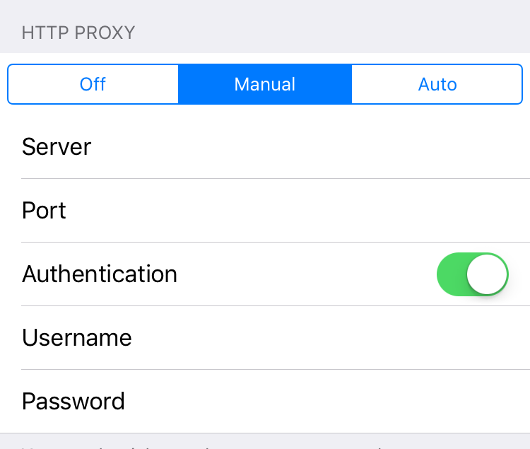 configure proxy iphone
