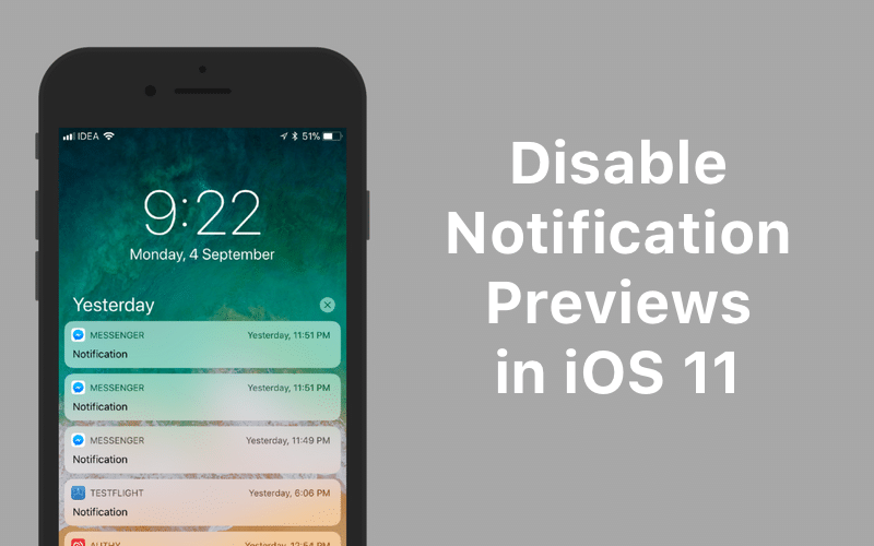 Disable Notification Previews iOS 11 Featured