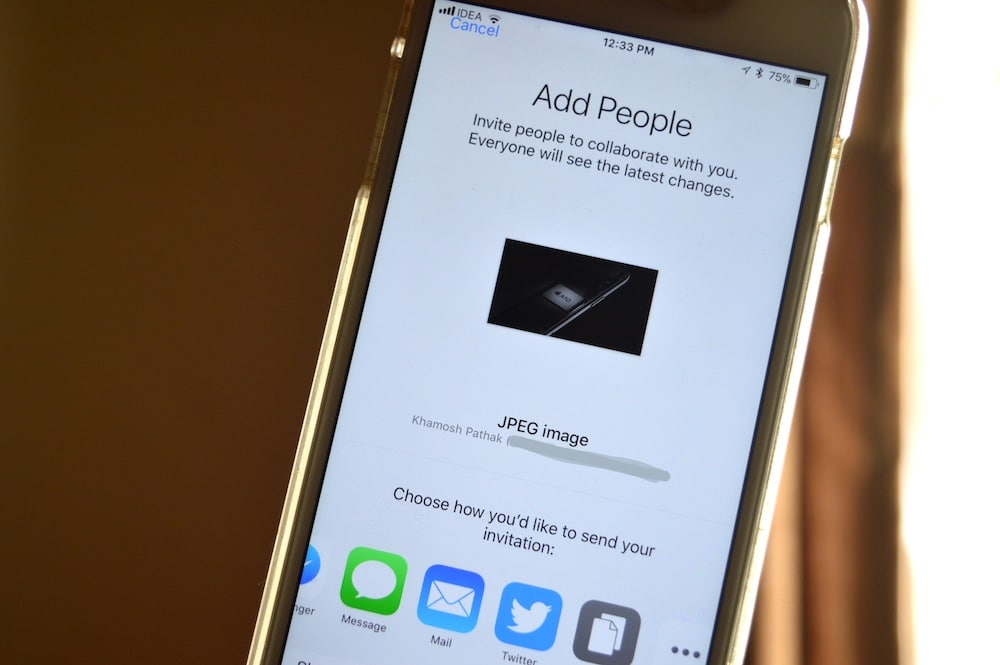 iOS 11 Share iCloud Drive Files