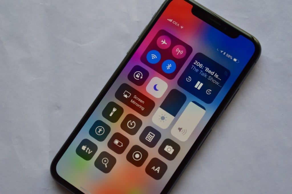 iPhone X Control Center