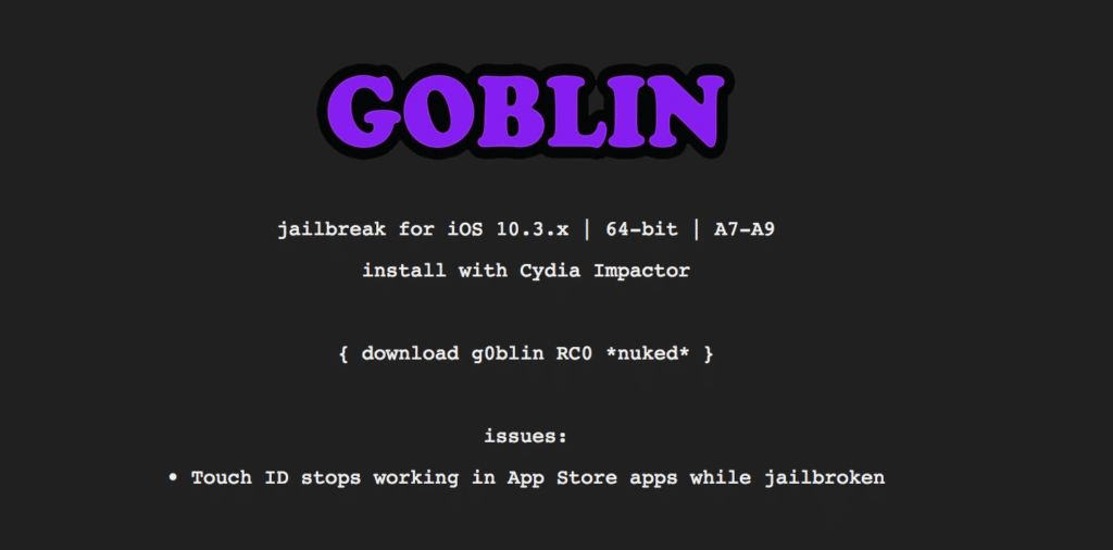 G0blin Jailbreak for iOS 10.3.3