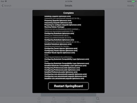Cydia for iOS 11 installed