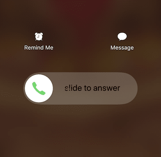 iPhone Incoming Call - Lock screen buttons