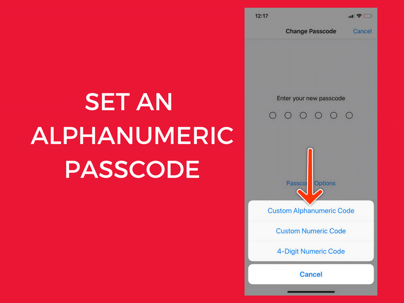 Set Alphanumeric Passcode on iPhone or iPad