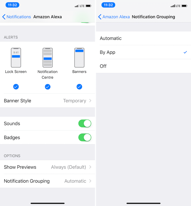 iOS 12 App Notifications Settings