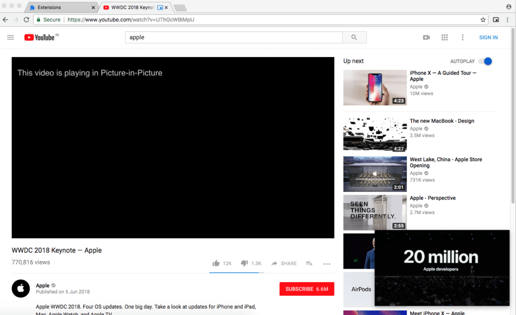 Chrome Picture-in-Picture