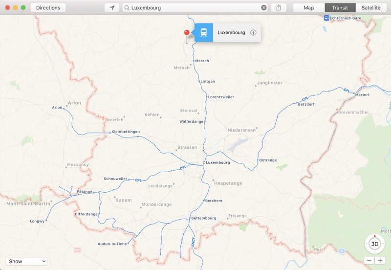 Apple Maps transit info launches in Luxembourg