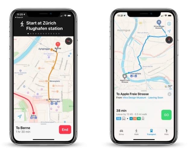 Apple Maps transit expands in Switzerland