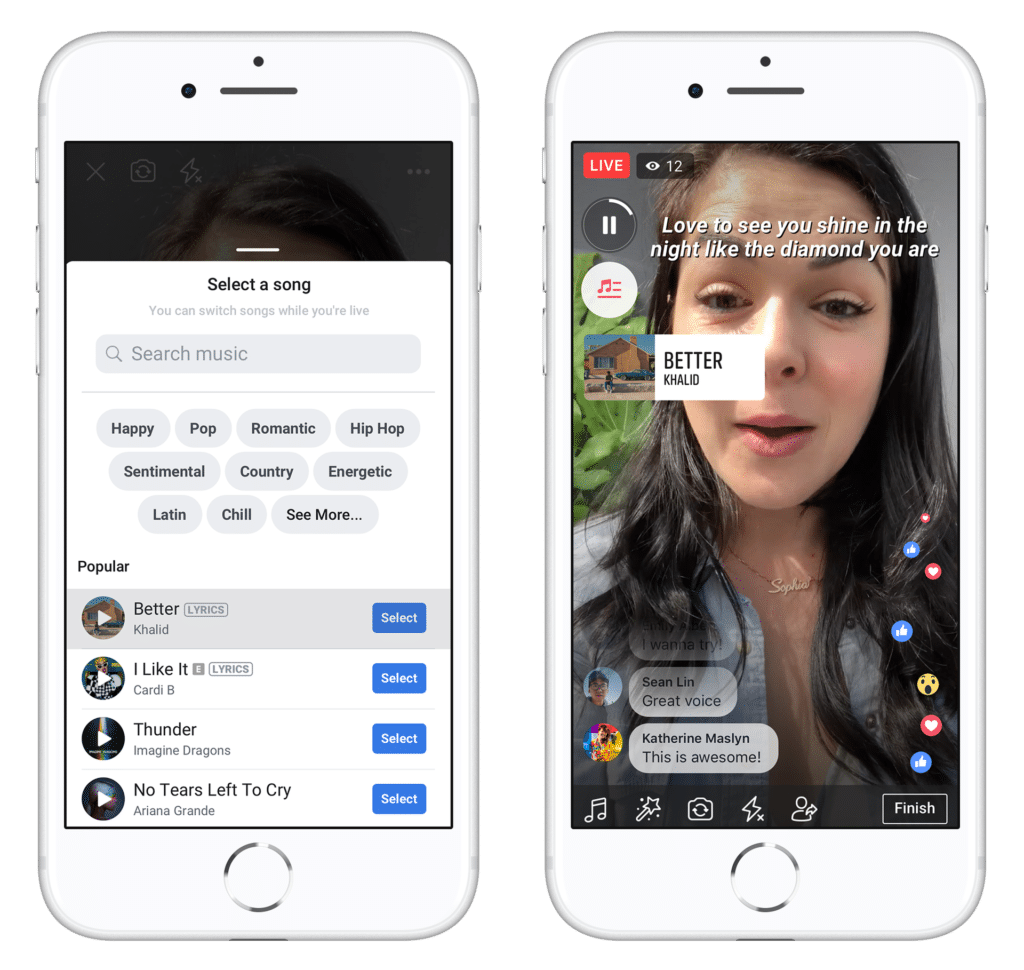 Facebook is bringing music to Stories and Pages
