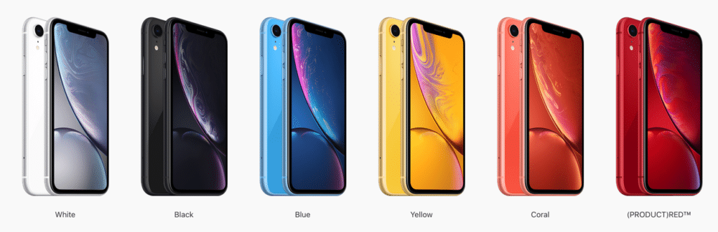 iPhone XR Front Colors