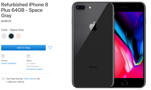Apple now selling refurbished iPhone 8