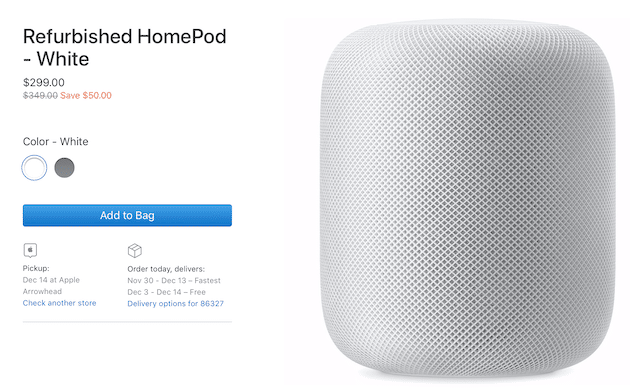 Apple now selling refurb HomePod