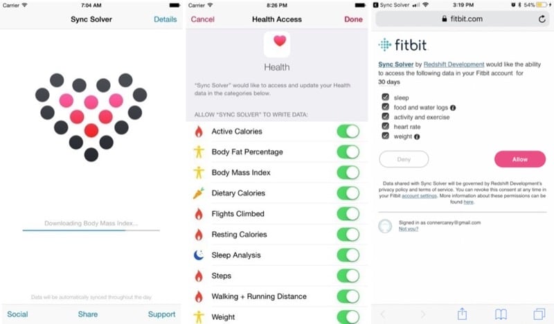 Sync Solver bridges the gap between Apple's Health app and Fitbit devices