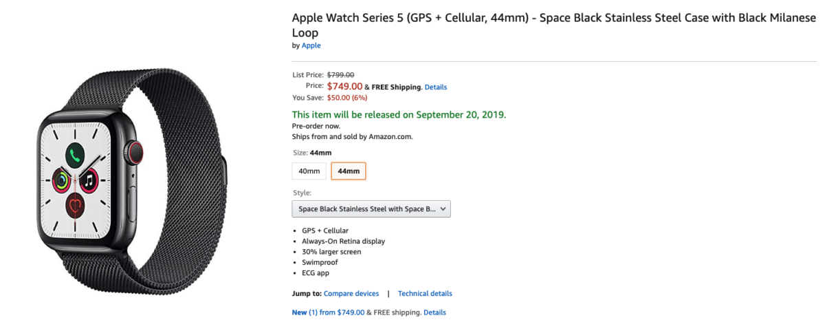 Apple Watch Series 5 deal