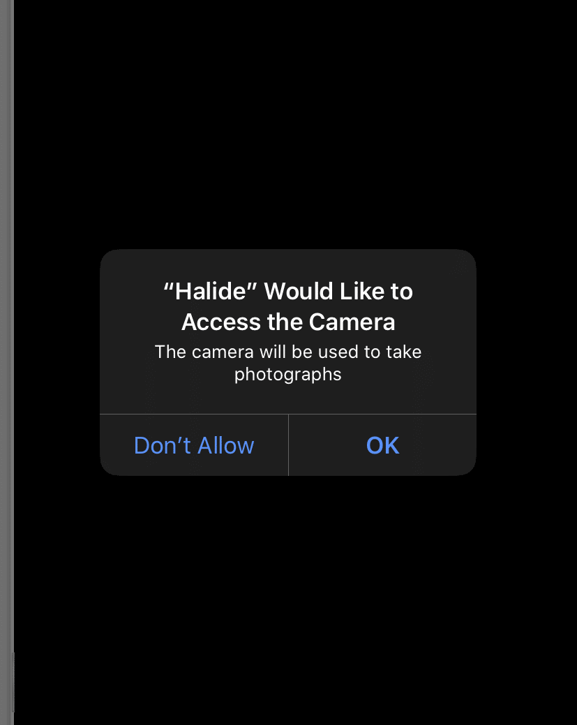 Halide Permissions Camera App