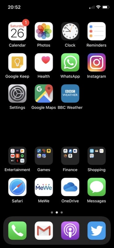 Screenshot, blank icons on home screen tutorial, how to