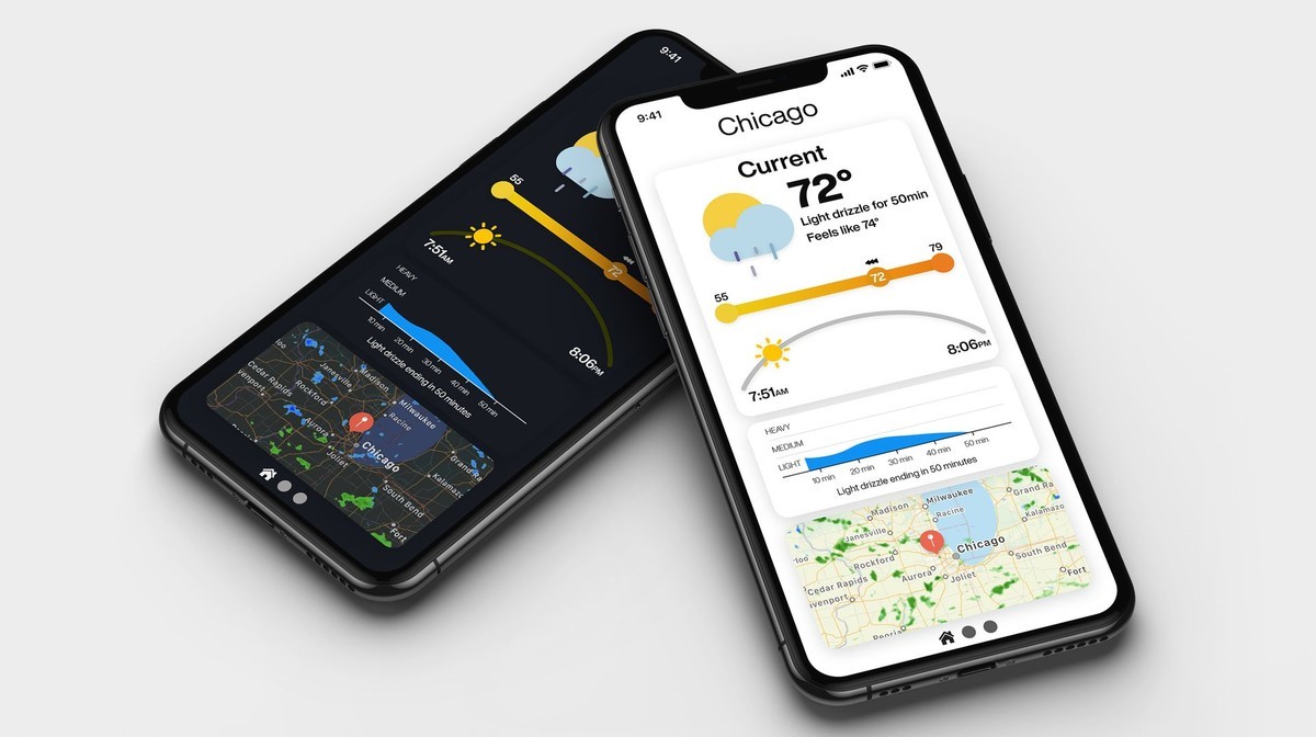 Apple iOS 14 Weather App Concept Dark Sky