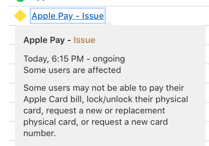 Apple Pay Down