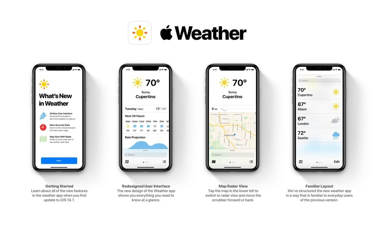 iOS 14 Weather App UI Design Concept Dark Sky