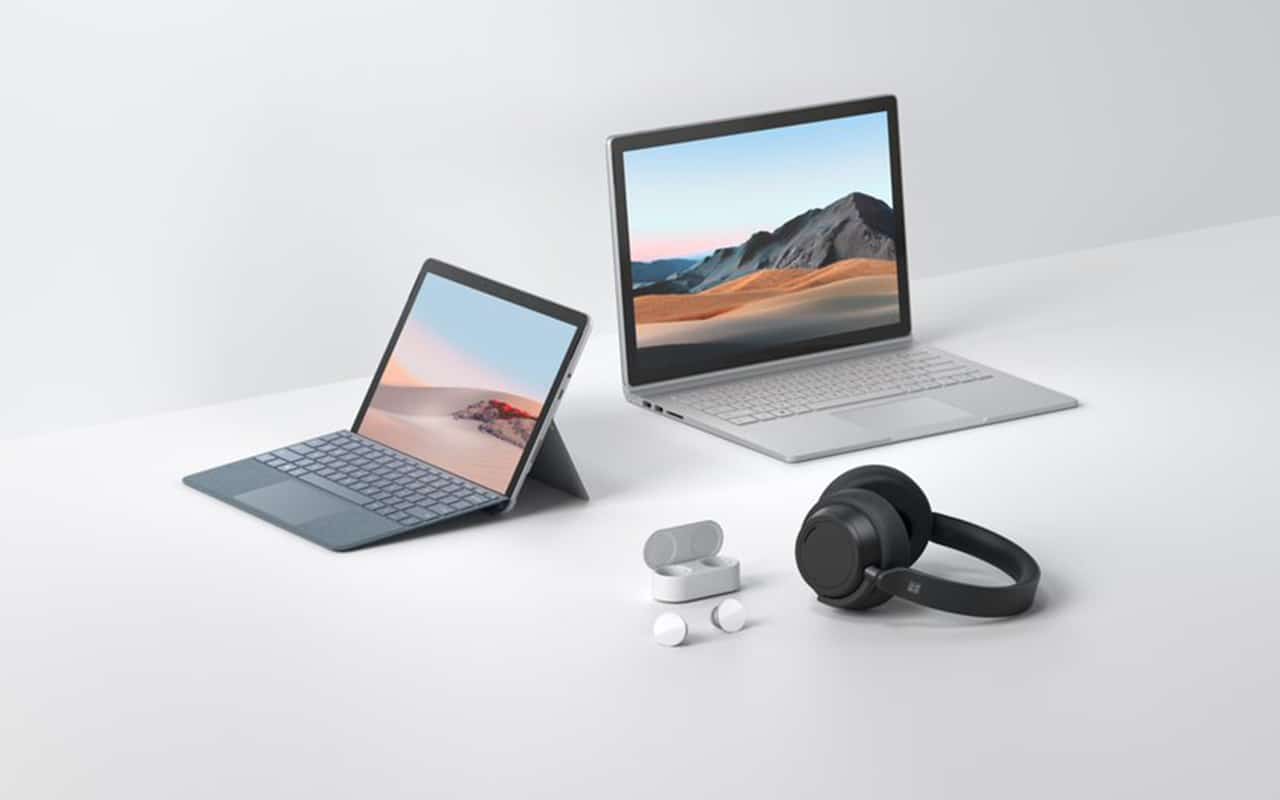 Microsoft Surface Book 3, Surface Go 2, Surface Headphones, Surface Earbuds