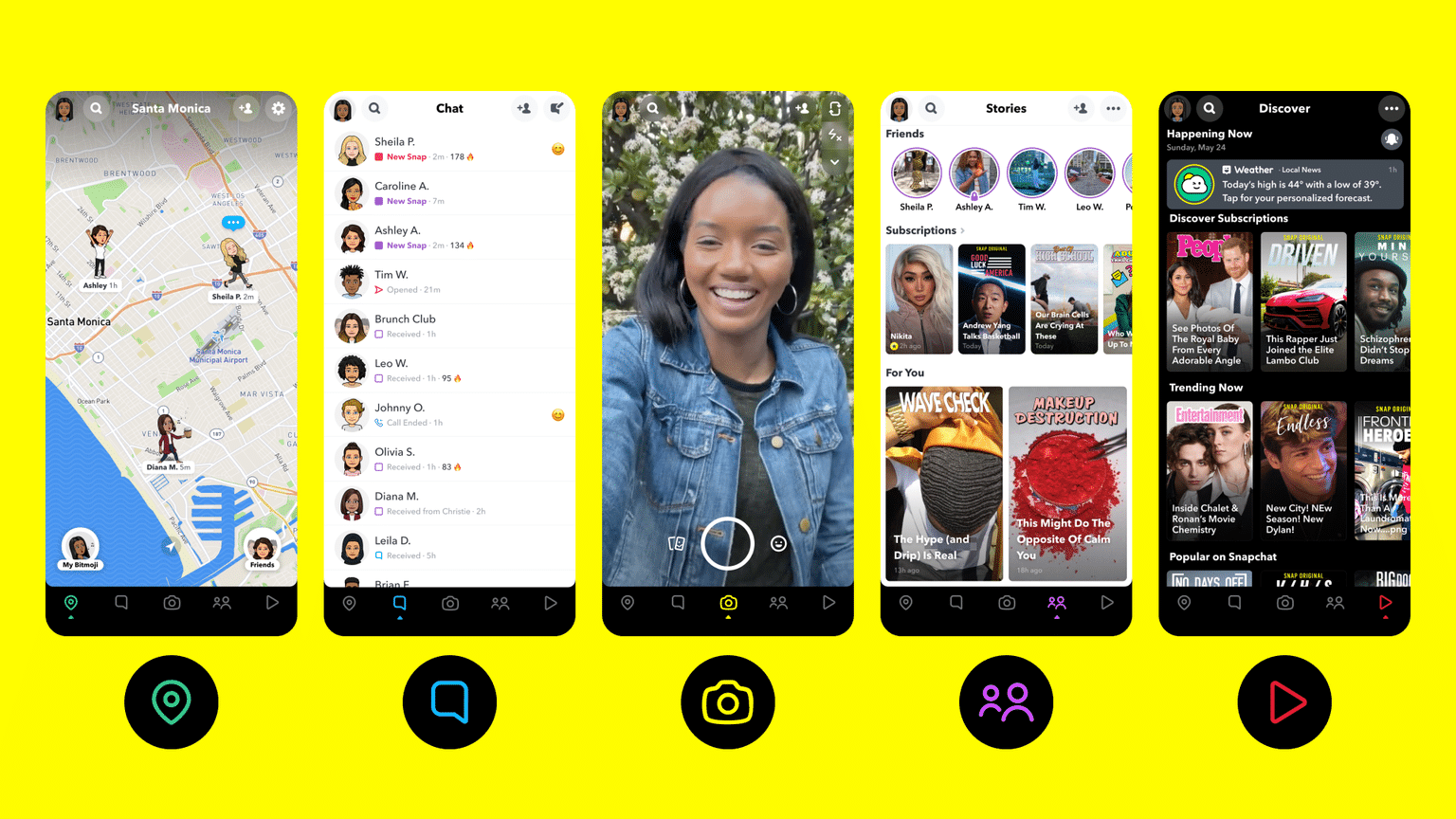 Snapchat Action Bar Redesign 2020