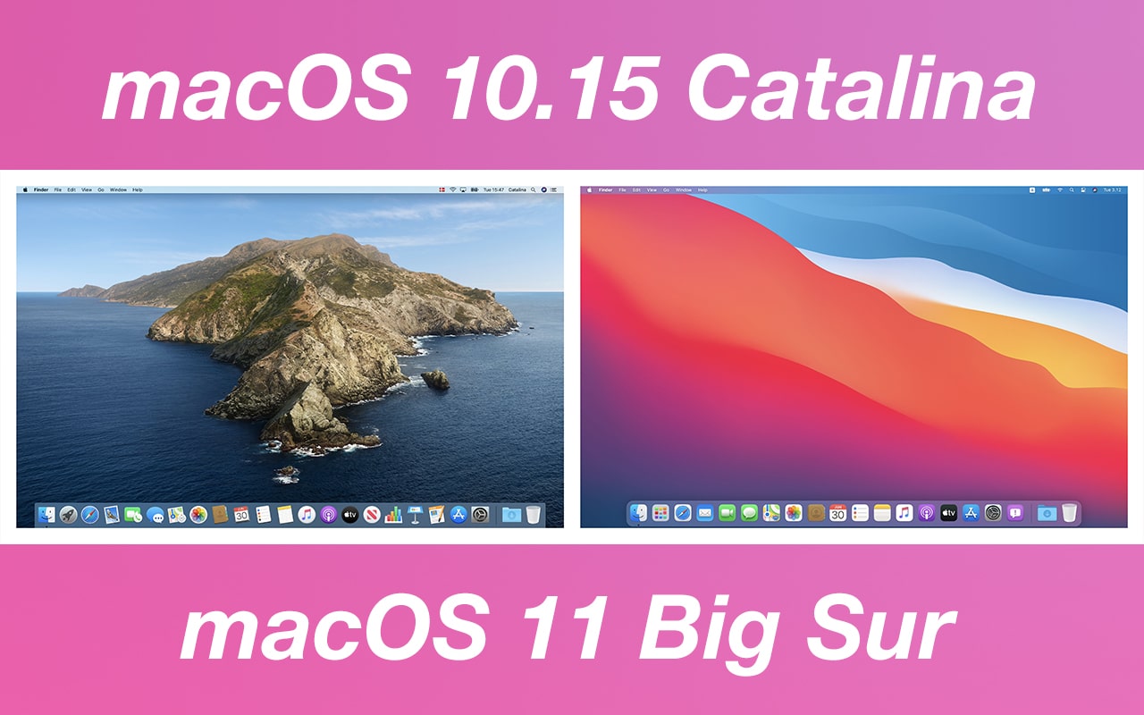 Apple macOS Big Sur vs. macOS Catalina Desktop UI Design Comparison