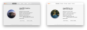 Apple macOS Catalina vs macOS Big Sur - About This Mac Menu