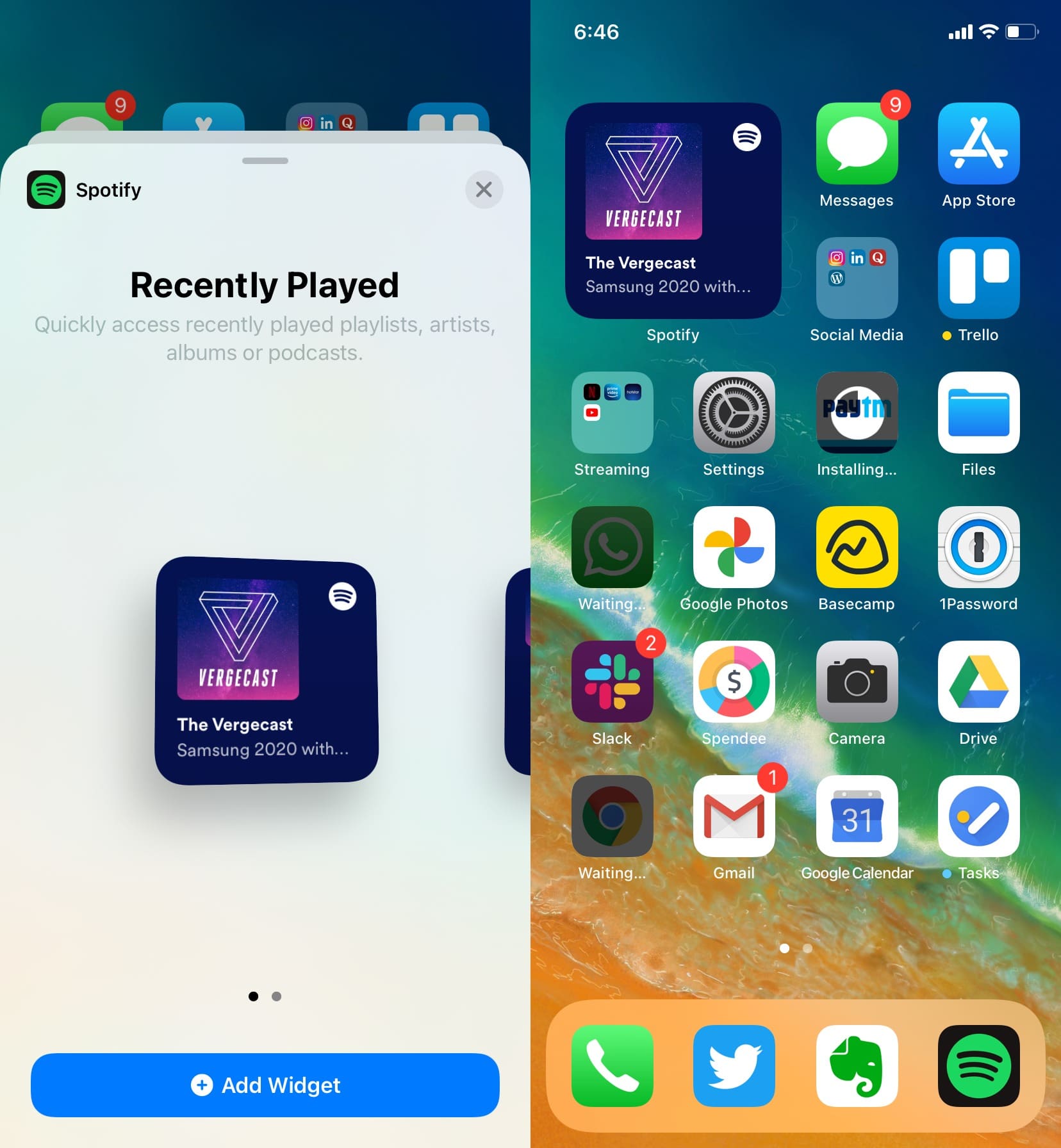 Spotify iOS 14 Widget