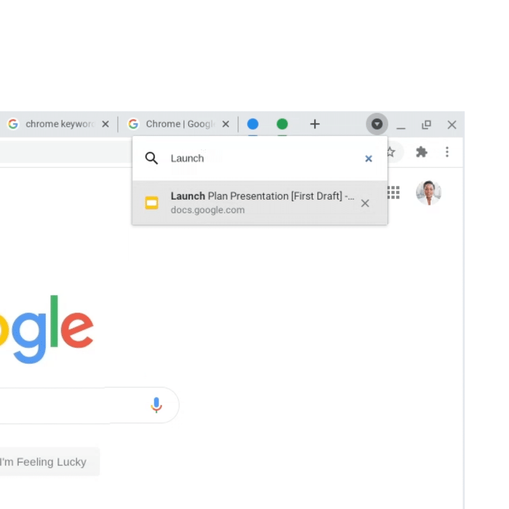 Chrome tab search
