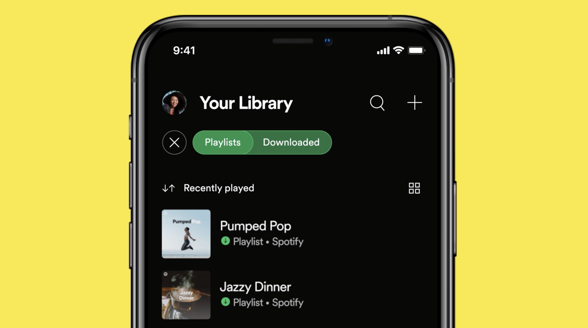 spotify new library