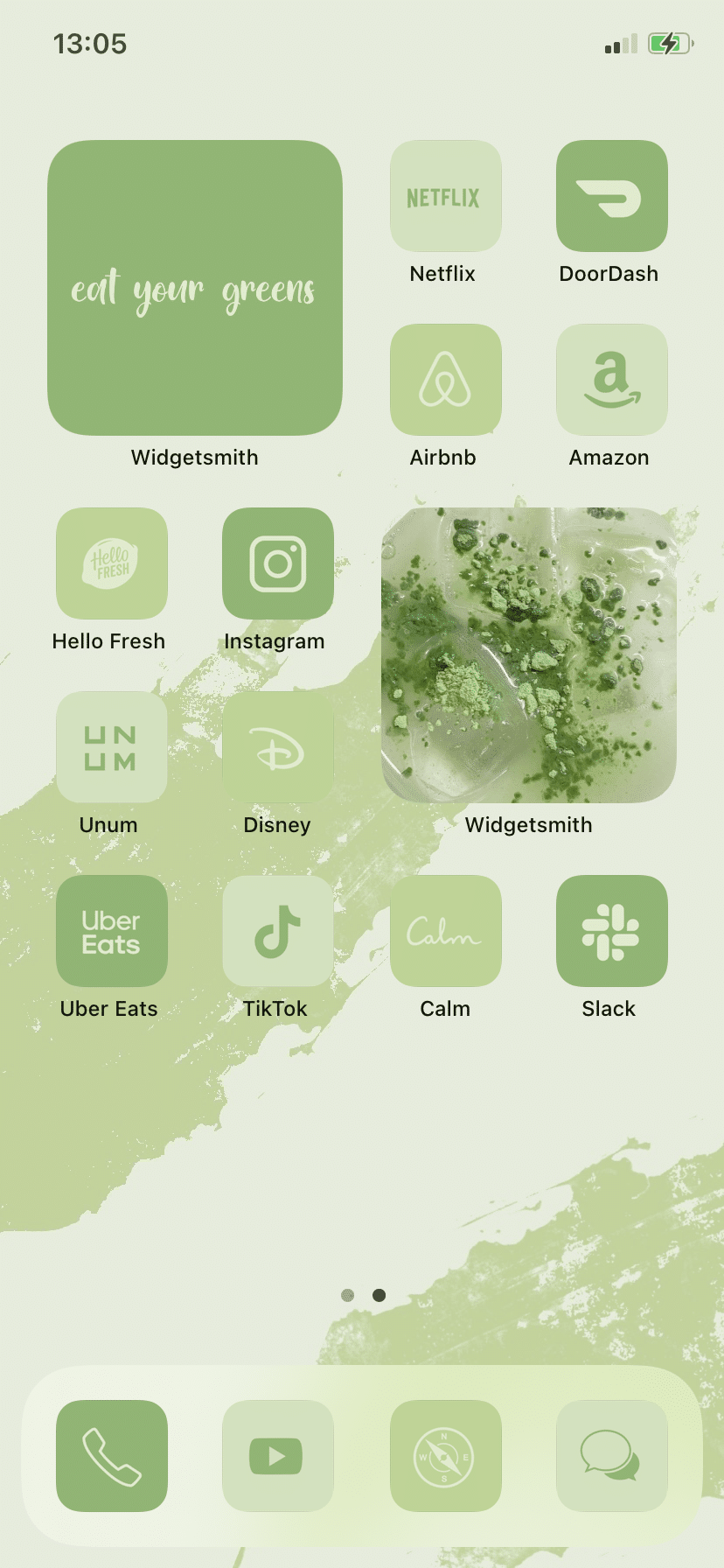 Matcha green iPhone theme