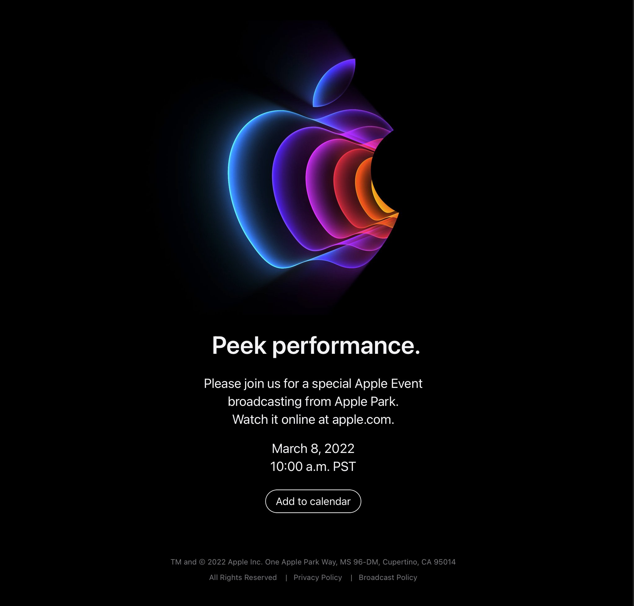 Apple Peak performance