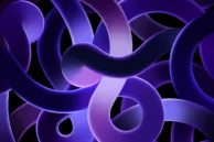 iPad Air Wallpaper Ribbons Purple Dark