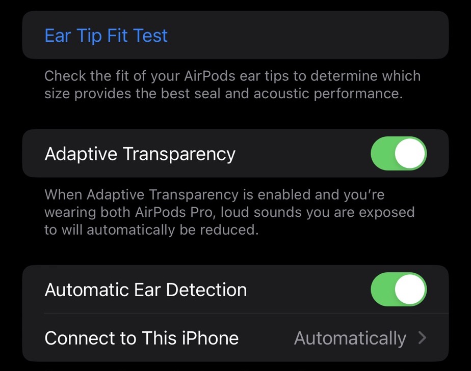 Adaptive Transparency AirPods Pro 1