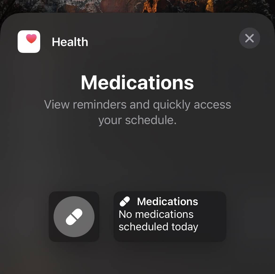 Medications widget 