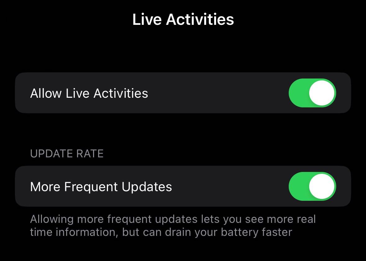 More Frequent Updates in Live Activities 