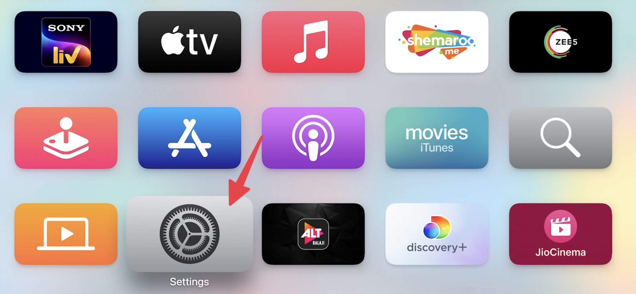 open Apple TV settings