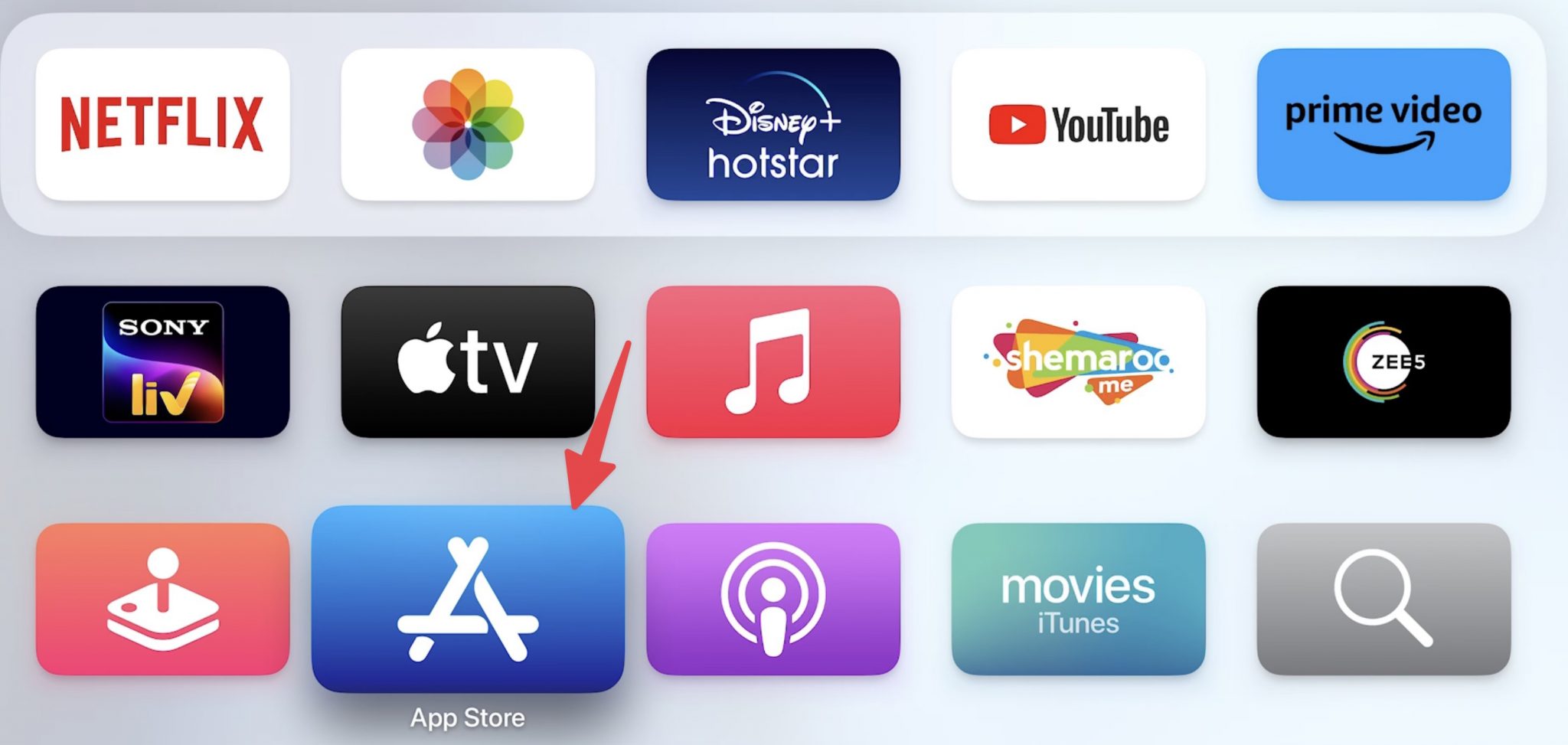 Open App Store on Apple TV