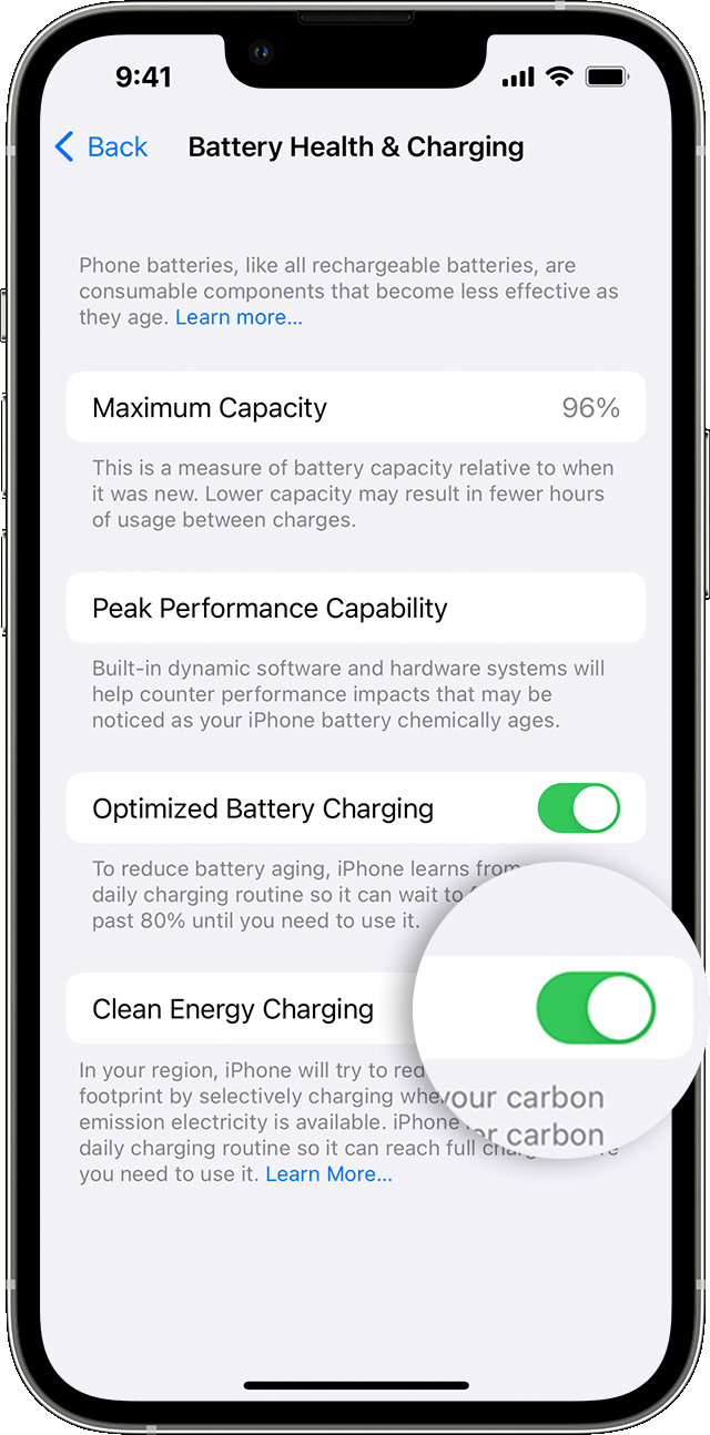 disable clean energy charging